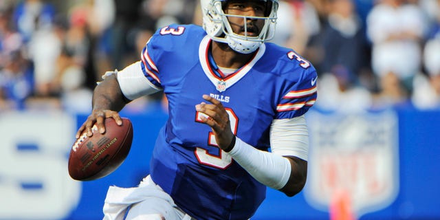 FILE - In this Sept. 29, 2013 file photo, Buffalo Bills quarterback EJ Manuel (3) looks to pass against the Baltimore Ravens during the second half of an NFL football game in Orchard Park, N.Y. The Bills rookie quarterback on Monday, Nov. 4, 2013, declared himself ready to return after missing four weeks with a sprained right knee. All that's standing in Manuel's way is a green light from coach Doug Marrone. (AP Photo/Gary Wiepert, File)