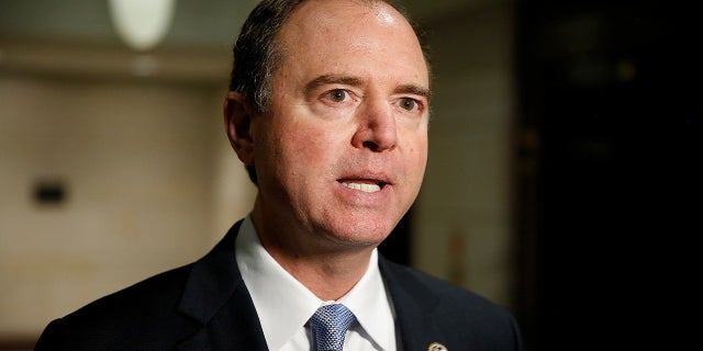 U.S. Rep. Adam Schiff, D-Calif., addresses reporters on Capitol Hill in Washington, Nov. 30, 2017.
