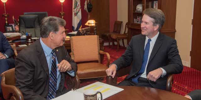 Supreme Court nominee Brett Kavanaugh meets with West Virginia Democratic Sen. Joe Manchin on Monday.
