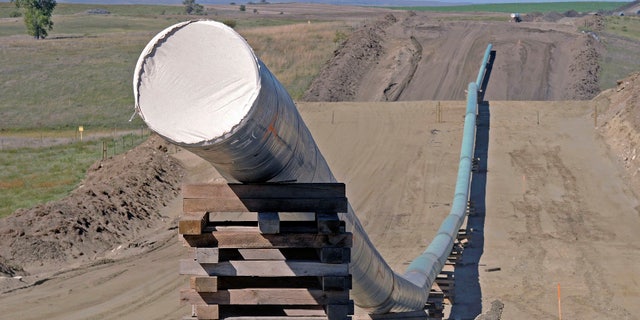 A section of the Dakota Access Pipeline under construction in Morton County, N.D.