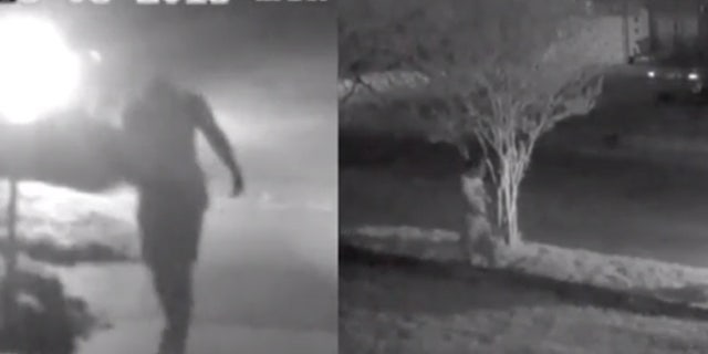 A man who swings his arms in a distinct walking motion is suspected in the murder of a Marine veteran in the Dallas area in March.