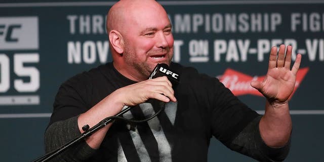 UFC president Dana White answers a question during the UFC 205 press conference at The Theater at Madison Square Garden on Nov. 10, 2016 in New York City.