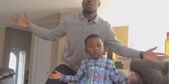 Stanley Freeland and his son, Josiah