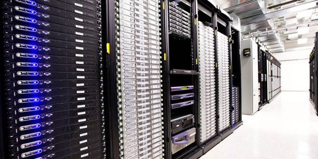 Servers are seen in a data center.