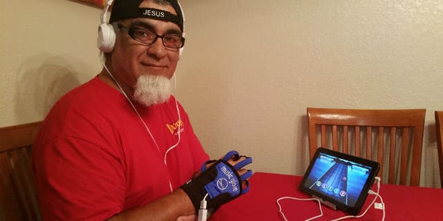 David Villareal using his MusicGlove.