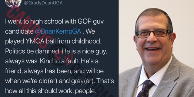 University of Georgia professor, Charles Davis, tweeted-then-deleted support for "nice guy" Republican candidate for governor in Georgia, Brian Kemp.