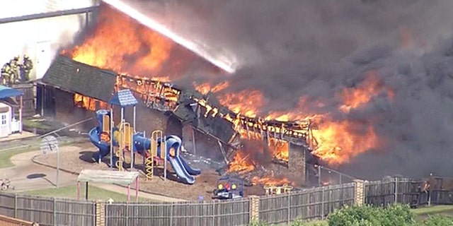 Gusty winds likely fueled a fire at a Christian school and childcare center in Texas.