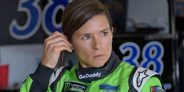 Danica Patrick prepares for practice for the NASCAR Daytona 500 Cup Series auto race at Daytona International Speedway in Daytona Beach, Fla., Saturday, Feb. 17, 2018.