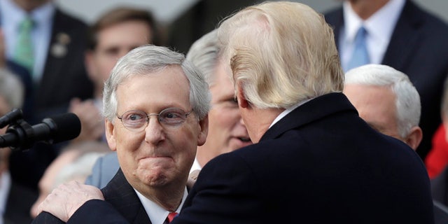 “This has been a year of extraordinary accomplishment for the Trump administration,” Senate Majority Leader Mitch McConnell said.