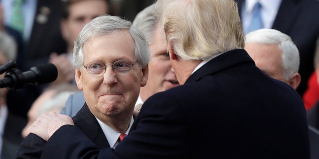 “This has been a year of extraordinary accomplishment for the Trump administration,” Senate Majority Leader Mitch McConnell said.