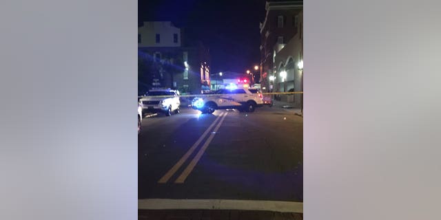 Police in downtown Savannah.