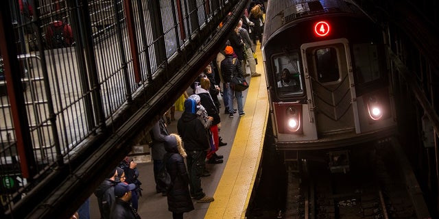 A woman was pushed onto the tracks of a New York City subway on Tuesday night, police said.