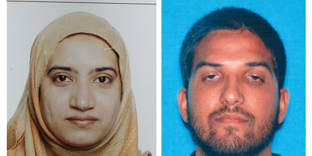 Tashfeen Malik and Syed Farook in undated photos provided by the FBI.