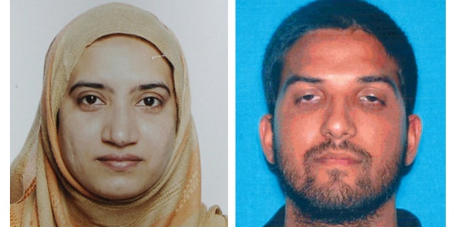 Tashfeen Malik and Syed Farook in undated photos provided by the FBI.