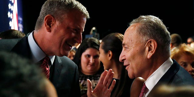 Sen. Chuck Schumer and Mayor Bill de Blasio called for a military parade in 2014.