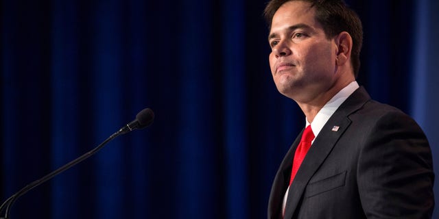 WASHINGTON, DC - OCTOBER 11: Senator Marco Rubio (R-FL), speaks at the 2013 Values Voter Summit, held by the Family Research Council, on October 11, 2013 in Washington, DC. The summit, which goes for three days, is attended by a number of Republican senators and high profile conservative voices in American politics. (Photo by Andrew Burton/Getty Images)