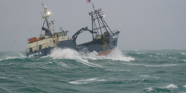 The Brenna A braves choppy waters.