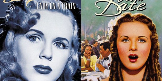 Deanna Durbin is seen on movie covers.