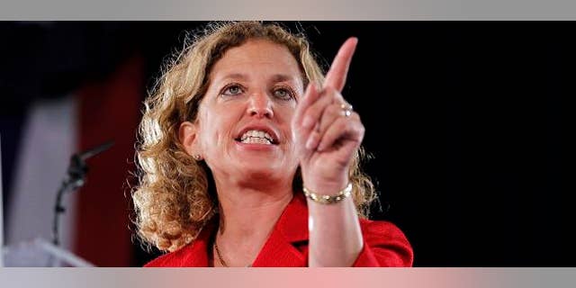 Rep. and Chair of the Democratic National Committee Debbie Wasserman Schultz speaks at a rally before first lady Michelle Obama came onstage in Fort Lauderdale, Fla., Aug. 22, 2012. (REUTERS/Joe Skipper)