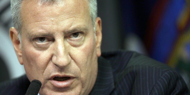 Aug. 8, 2015 : New York City Mayor Bill de Blasio speaks during a news conference to provide an update of the Legionnaires' disease outbreak in New York. (AP)