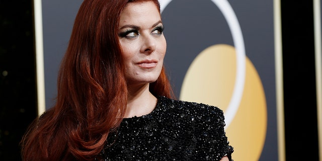 Debra Messing at the 2018 Golden Globes.