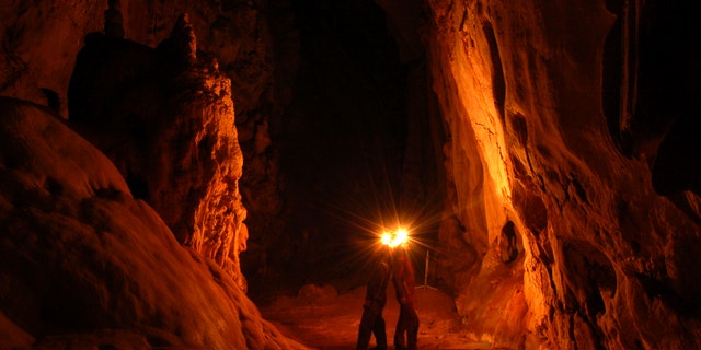 Cave "Jubilejnaja". Krum,Ukraine. 80 m deep.