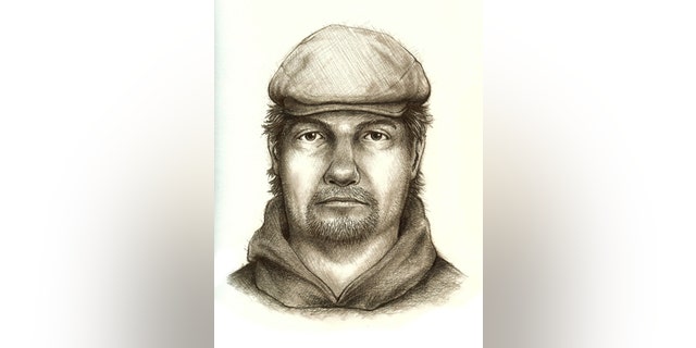 A composite drawing of a suspect in the murders of two teenage girls in Indiana.