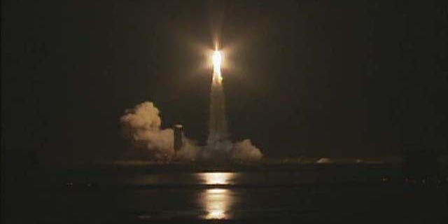 Jan. 19, 2012: The Air Force's Wideband Global SATCOM 4 (WGS-4) satellite blasts off aboard a Delta 4 rocket in this screenshot from a United Launch Alliance webcast.
