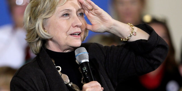 Dec. 4, 2015: Democratic presidential candidate Hillary Clinton speaks during a town hall meeting in Fort Dodge, Iowa.