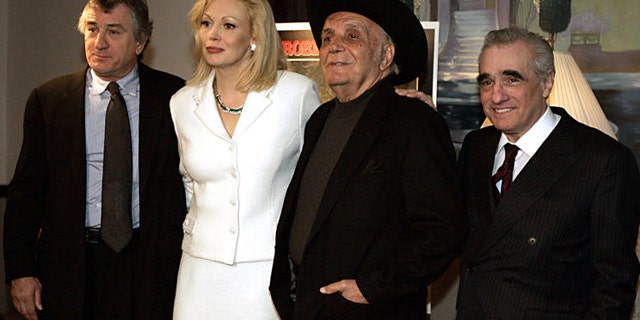 Robert De Niro, actor; Cathy Moriarty, actress; Jake LaMotta, former boxer; and Martin Scorsese, director in 2005. (AP)