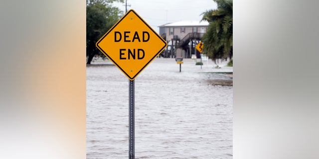 Water levels rise from rain brought by Tropical Storm Cindy in Lake Charles, La., Thursday, June 22, 2017.