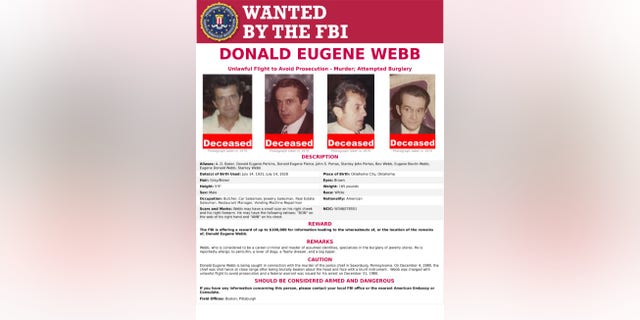 The remains of Donald Eugene Webb, a fugitive accused of killing a police chief in 1980, were discovered in a yard in Massachusetts, authorities confirmed on Friday.