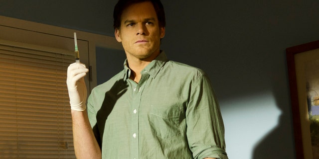 This undated publicity image released by Showtime shows Michael C. Hall as Dexter Morgan in a scene from the final season of "Dexter," airing on Showtime.