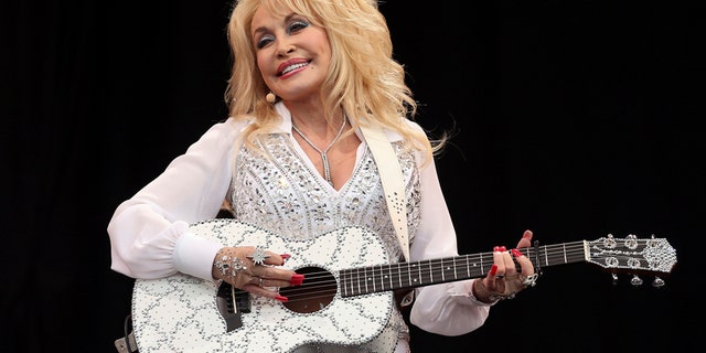 American country music star Dolly Parton performs on the Pyramid Stage at Worthy Farm in Somerset, during the Glastonbury Festival June 29, 2014.