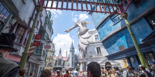 Diagon Alley at the Wizarding World of Harry Potter at Universal Orlando, in Orlando.
