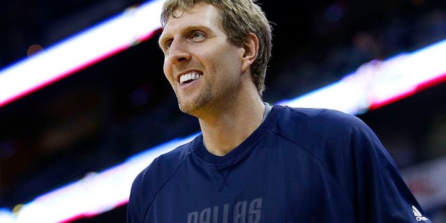 NEW ORLEANS, LA - MARCH 29: Dirk Nowitzki #41 of the Dallas Mavericks reacts during a game against the New Orleans Pelicans at the Smoothie King Center on March 29, 2017 in New Orleans, Louisiana. NOTE TO USER: User expressly acknowledges and agrees that, by downloading and or using this photograph, User is consenting to the terms and conditions of the Getty Images License Agreement. (Photo by Jonathan Bachman/Getty Images)