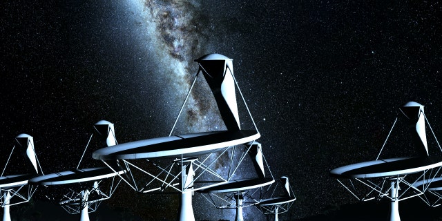 An artist's impression of the radio dishes that would make up the Square Kilometer Array, planned to be the world's biggest and most sensitive telescope and part of the quest for exterrestrial life..