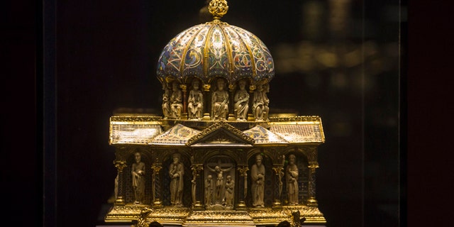 Jan. 9, 2014: In this file picture the medieval Dome Reliquary (13th century) of the Welfenschatz, is displayed at the Bode Museum in Berlin.