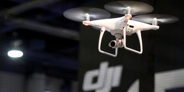 The DJI Phantom 4 Pro+ drone is shown at CES 2017 in Las Vegas on January 6, 2017.