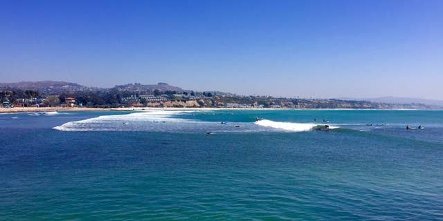 A surfer was found face down in the water at Doheny State Beach in Dana Point, Calif., on Tuesday and later died, a report said.