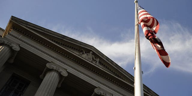 FILE: This image shows the Justice Department building in Washington, D.C.