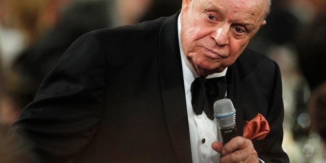 June 7, 2012. Comedian Don Rickles speaks in tribute at the TV Land cable channel taping of the AFI Life Achievement Award honoring actress Shirley MacLaine in Los Angeles.