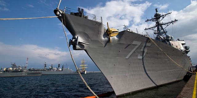 April 14, 2014: The USS Donald Cook is docked in the Black Sea port of Constanta, Romania.