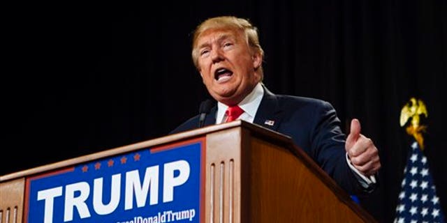 Fil e photo - Republican Presidential candidate Donald Trump speaks at a rally at the South Point Hotel, Casino, and Spa in Las Vegas on Thursday, Jan. 21, 2016. (Mikayla Whitmore/Las Vegas Sun via AP)