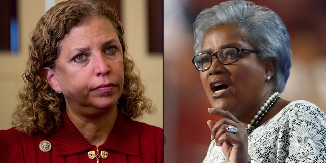 Donna Brazile, right, took over for Debbie Wasserman Schultz at the DNC amid the scandal over hacked emails in the summer of 2016.