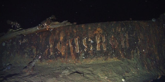 The stern of the Dmitry Donskoi. The ship has seen better days.