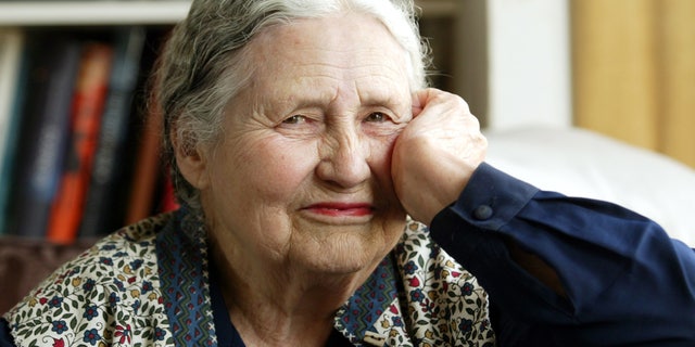 In this April 17, 2006 file photo, Writer Doris Lessing, 86, sits in her home in north London. Lessing, the free-thinking, world-traveling, often-polarizing writer of "The Golden Notebook" and dozens of other novels that reflected her own improbable journey across the former British empire, has died, early Sunday, Nov. 17, 2013. She was 94.