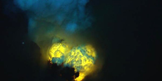 A double bubble of magma forms at Hades Vent at West Mata submarine volcano.