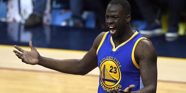 CLEVELAND, OH - JUNE 16: Draymond Green #23 of the Golden State Warriors reacts after a play in the second half against the Cleveland Cavaliers in Game 6 of the 2016 NBA Finals at Quicken Loans Arena on June 16, 2016 in Cleveland, Ohio. NOTE TO USER: User expressly acknowledges and agrees that, by downloading and or using this photograph, User is consenting to the terms and conditions of the Getty Images License Agreement. (Photo by Jason Miller/Getty Images)