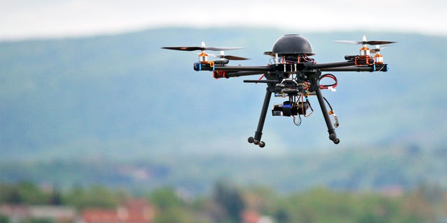 flying drone with camera
